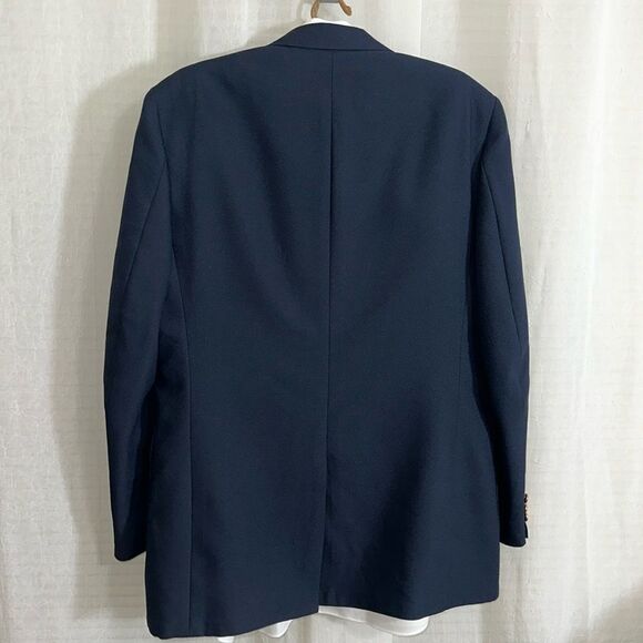 Towncraft 46L Navy Gold Tone Buttons Elegant Stunning Sport Blazer Jacket - Picture 2 of 13